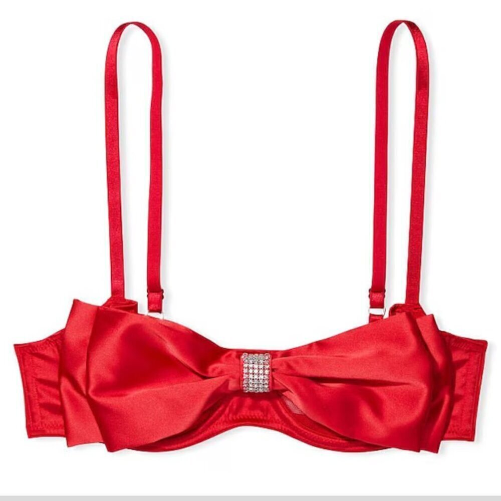 New! Victoria’s Secret Wicked Unlined Sheer Mesh Bow Balconette Bra 10287